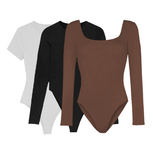 PACK 3 BODYS PREMIUM - BIANCA NEGRO – VALENTINA CHOCOLATE – ANDREA BLANCO