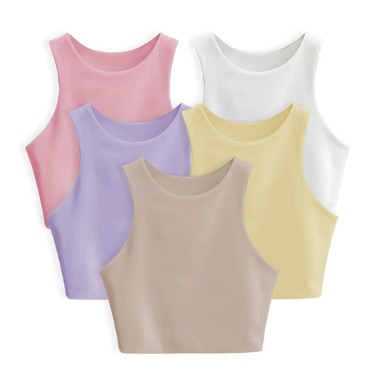 PAGA 3 CROPTOP GRECIA Y RECIBE 5 - GRECIA (BLANCO, AMARILLO, LILA, CAMEL Y ROSADO)