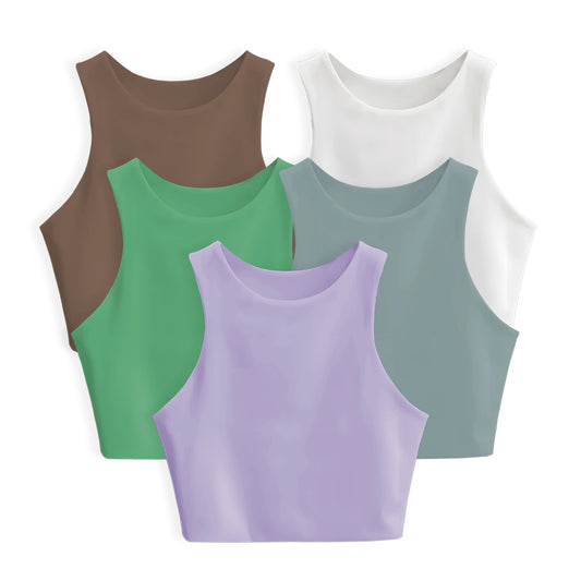 PAGA 3 CROPTOP GRECIA Y RECIBE 5 - GRECIA (BLANCO, LILA, OLIVA, VERDE ANTIOQUIA Y CHOCOLATE)