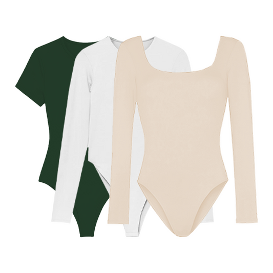 PACK 3 BODYS PREMIUM -  BIANCA BLANCO – VALENTINA CAMEL – ANDREA VERDE MILITAR