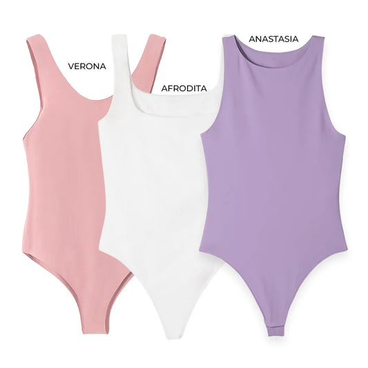 3PACK BODYS - ANASTASIA (LILA) AFRODITA (BLANCO) VERONA (ROSADO)