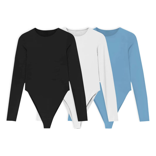 3PACK BODYS - BIANCA (NEGRO, BLANCO, AZUL CIELO)