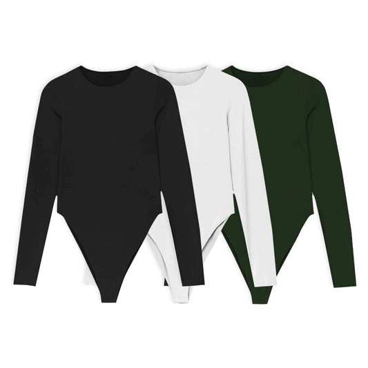 3PACK BODYS - BIANCA (NEGRO, BLANCO, VERDE MILITAR)