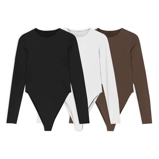 3PACK BODYS - BIANCA (NEGRO, BLANCO, CHOCOLATE)