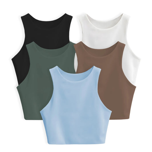 PAGA 3 CROPTOP GRECIA Y RECIBE 5 - GRECIA (NEGRO, BLANCO, CHOCOLATE, VERDE MILITAR Y AZUL CIELO)