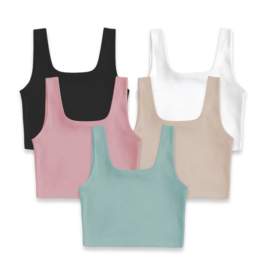 5PACK CROPTOP ISABELLA (NEGRO, BLANCO, ROSADO, CAMEL, OLIVA)