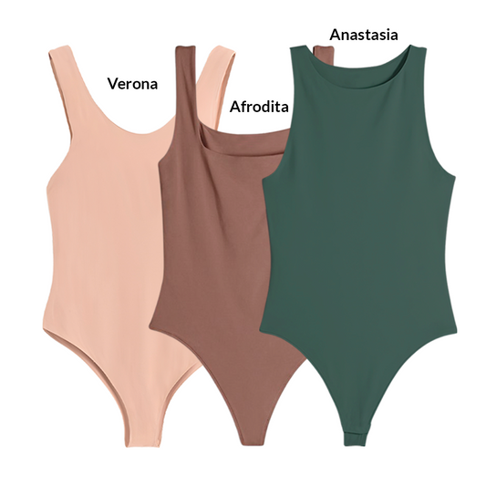 3PACK BODYS VARIADOS - ANASTASIA (Verde Militar) AFRODITA (Chocolate) VERONA (CAMEL)