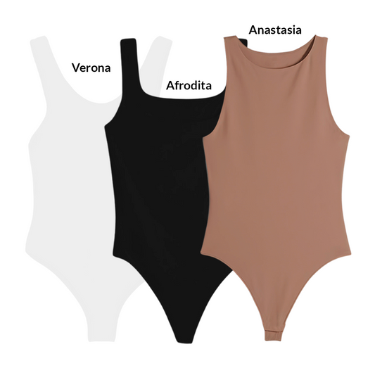 3PACK BODYS - ANASTASIA (CHOCOLATE) AFRODITA (NEGRO) VERONA (BLANCO)