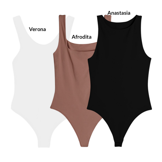 3PACK BODYS - ANASTASIA (NEGRO) AFRODITA (CHOCOLATE) VERONA (BLANCO)
