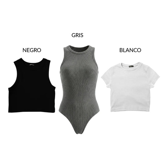 PACK RIB PREMIUM - SARA NEGRO – VICTORIA GRIS – VALERIA BLANCO