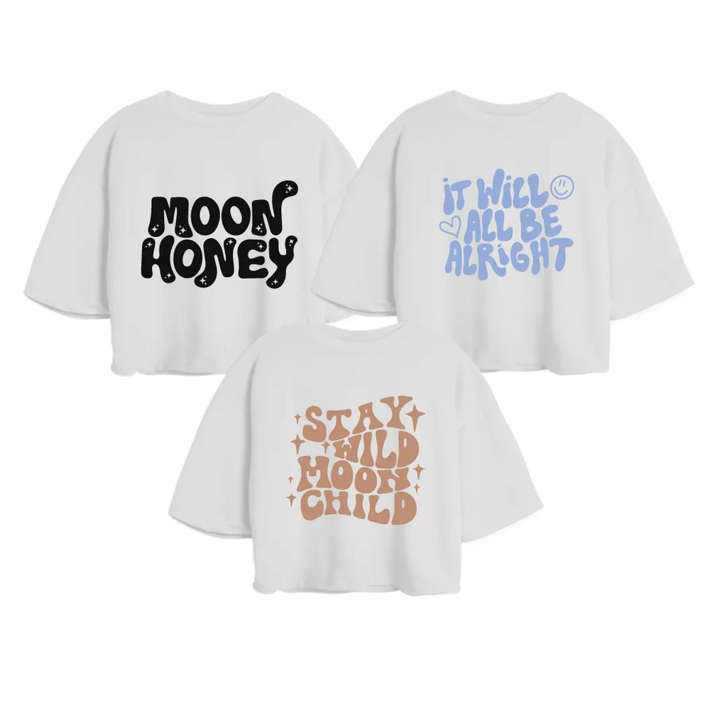 3PACK OVERSIZE ESTAMPADA DAMA (BLANCO/ NEGRO HONEY + BLANCO/CAMEL CHILD + BLANCO/ AZUL CIELO/ ALRIGHT)