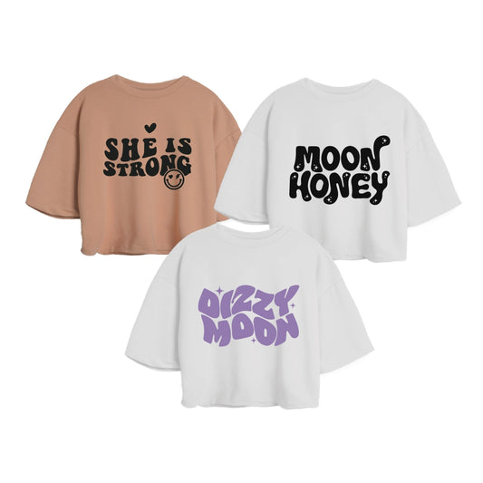 3PACK OVERSIZE ESTAMPADA DAMA (COCOA/NEGRO STRONG + BLANCO/NEGRO HONEY + BLANCO/LILA DIZZY)