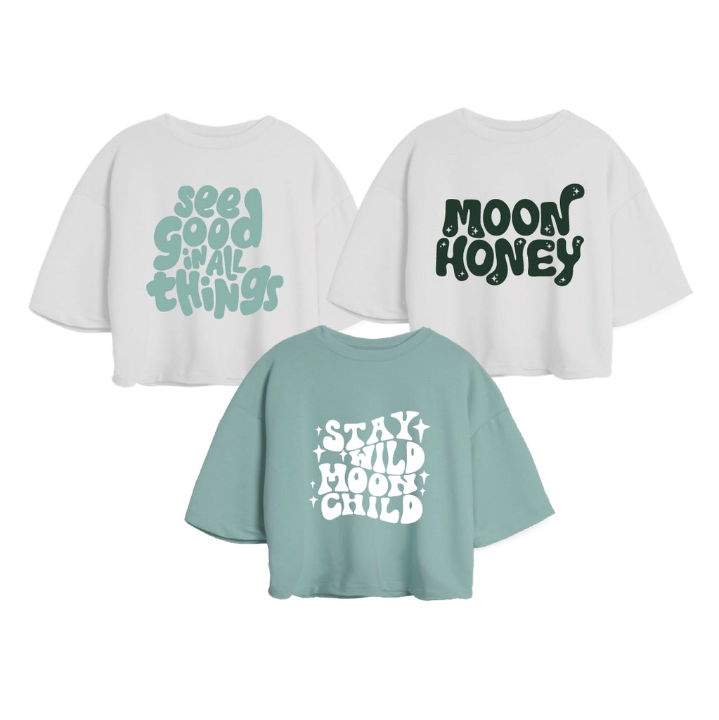 3PACK OVERSIZE ESTAMPADA DAMA (BLANCO/OLIVA THINGS + BLANCO/VERDE MILITAR HONEY + OLIVA/BLANCO WILD)