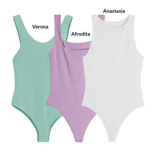 3PACK BODYS VARIADOS - ANASTASIA (Blanco) AFRODITA (Lila) VERONA (Oliva)