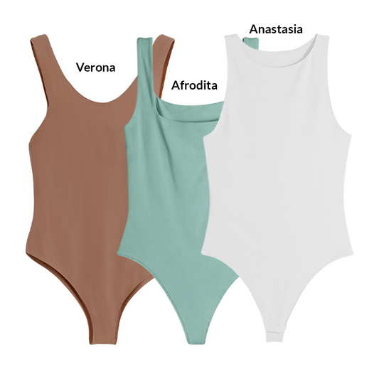 3PACK BODYS VARIADOS - ANASTASIA (BLANCO) AFRODITA (OLIVA) VERONA (CHOCOLATE)