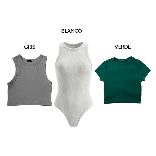 PACK RIB PREMIUM - SARA GRIS – VICTORIA BLANCO – VALERIA VERDE