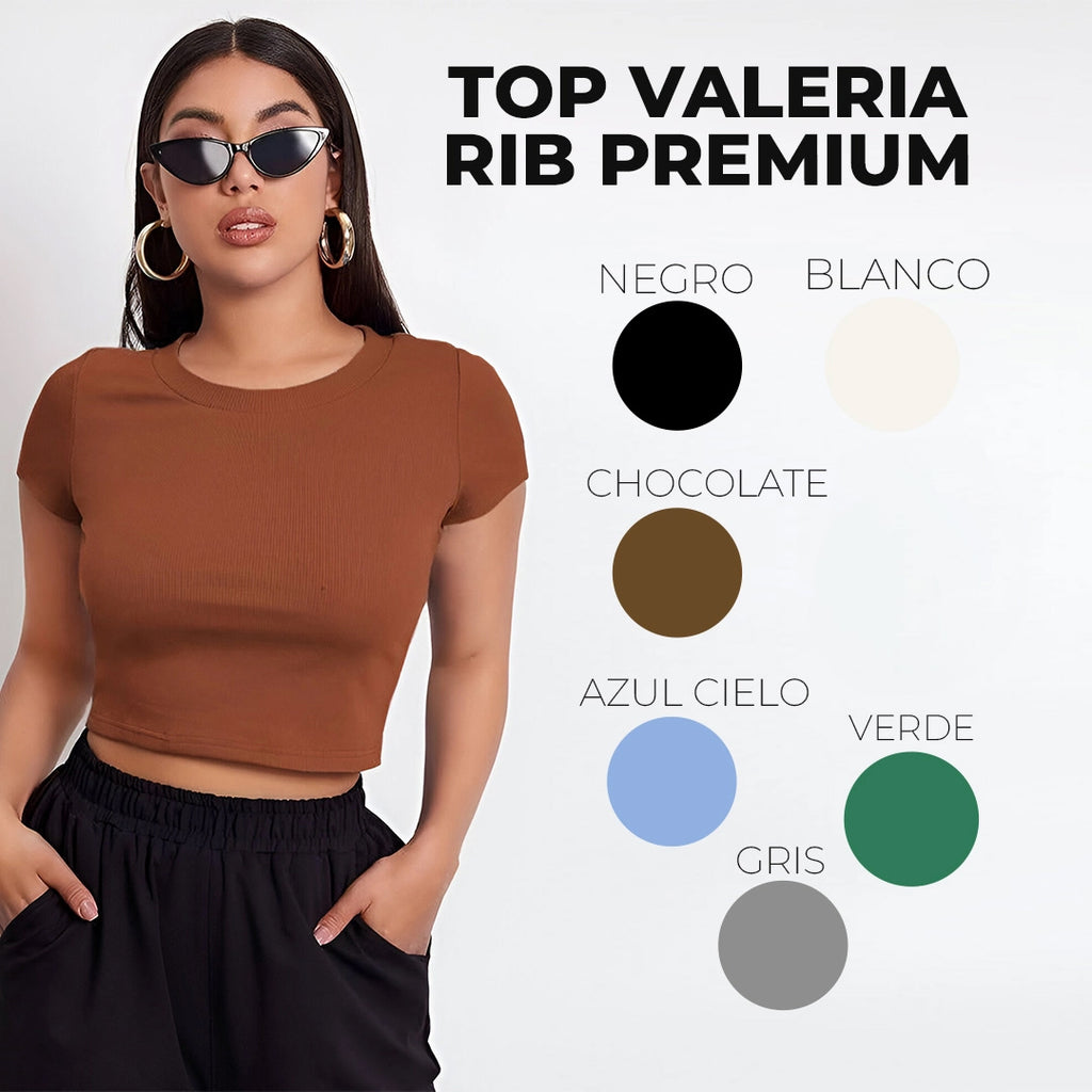 CROPTOP RIB VALERIA - MANGA CORTA
