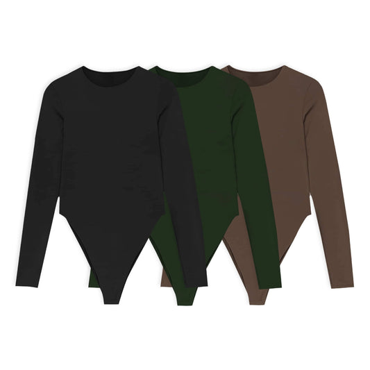 3PACK BODYS - BIANCA (NEGRO, VERDE MILITAR, CHOCOLATE)