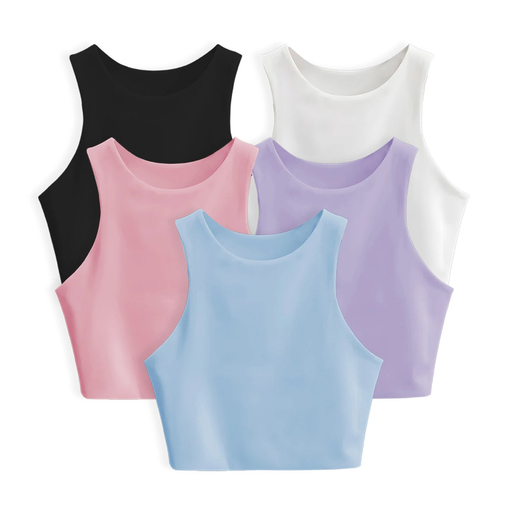 PAGA 3 CROPTOP GRECIA Y RECIBE 5 - GRECIA (NEGRO, BLANCO, LILA, ROSADO Y AZUL CIELO)