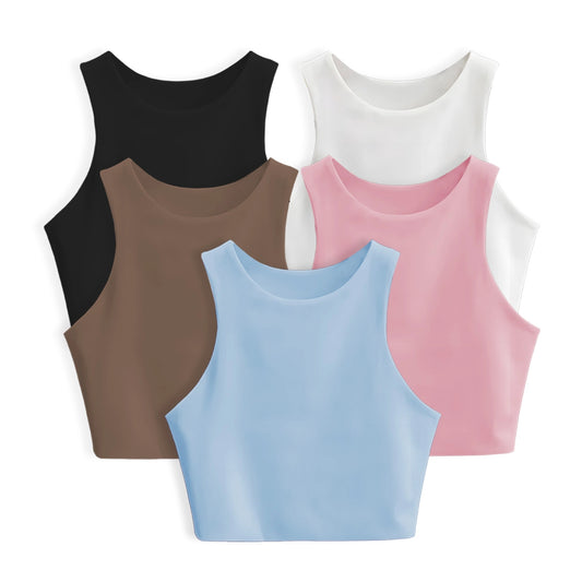 PAGA 3 CROPTOP GRECIA Y RECIBE 5 - GRECIA (NEGRO, BLANCO, CHOCOLATE, ROSADO Y AZUL CIELO)