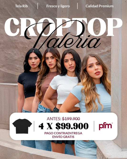 CROPTOP MANGA CORTA VALERIA - TELA RIB